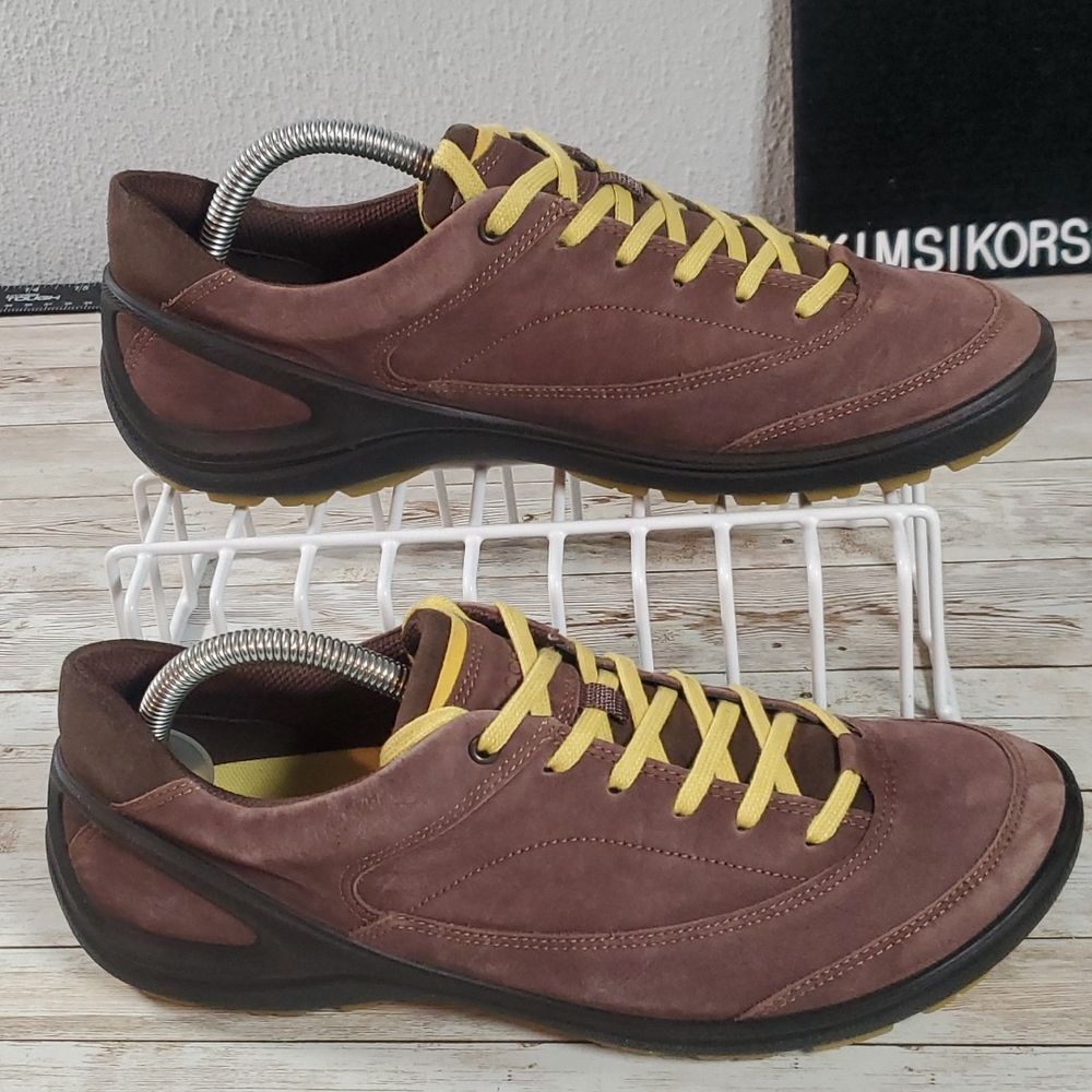 Men’s Ecco Biom Natural Motion Casual Brown Suede Leather Shoes Size Eu 40 US 7½